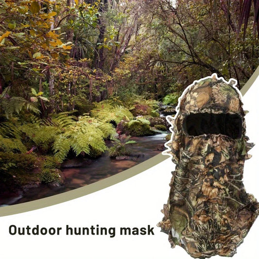 1pc Suit Camouflage Leafy Hat 3D Full Face Mask Headwear Turkey Camo Hunter Hunting Accessories