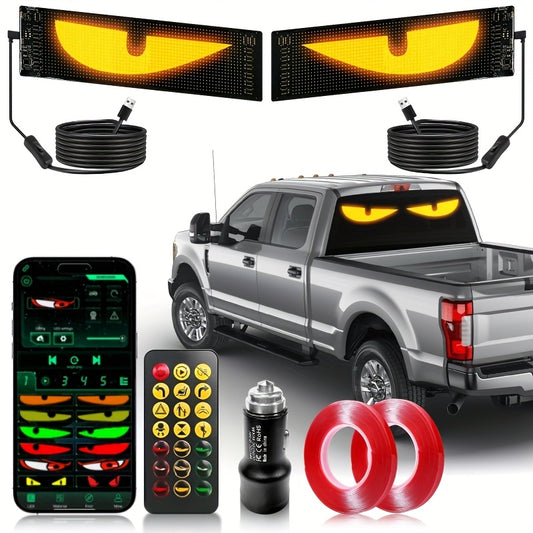 2PCS LED Devil Eyes Display Lights – Programmable Car Window Signs for Cars & Trucks