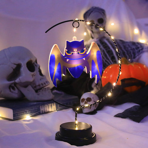 Led Halloween Wrought Iron Witch Modeling Lamp Atmosphere Decorative