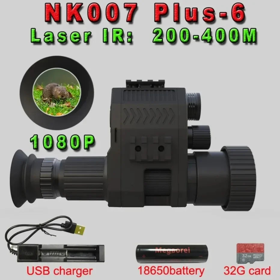 2024 Megoarei NK007 Hunting Night Vision Digital Rifle Scope Monocular Optics Sight Attachment With 1.3 Inch Screen 850 IR Torch