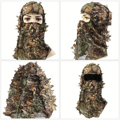 1pc Suit Camouflage Leafy Hat 3D Full Face Mask Headwear Turkey Camo Hunter Hunting Accessories