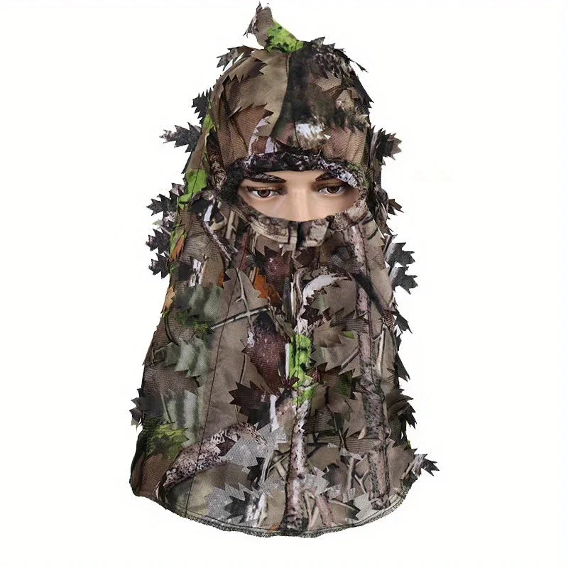 1pc Suit Camouflage Leafy Hat 3D Full Face Mask Headwear Turkey Camo Hunter Hunting Accessories