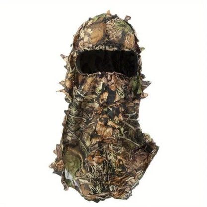 1pc Suit Camouflage Leafy Hat 3D Full Face Mask Headwear Turkey Camo Hunter Hunting Accessories