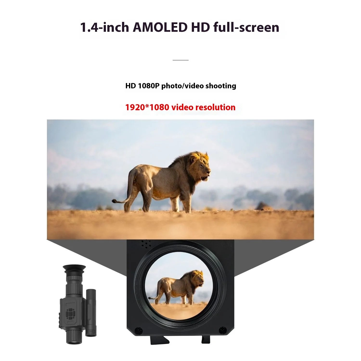 2025 hot selling AI zoom night vision resolution 1920 * 1080 infrared visible range 200-400 meters outdoor hunting rifle sight