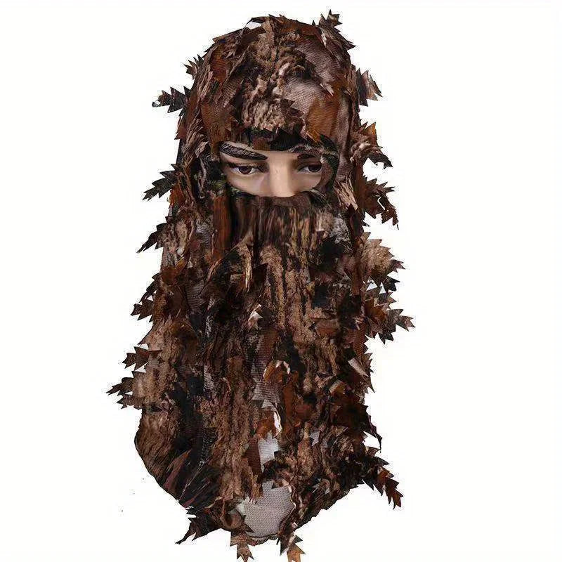 1pc Suit Camouflage Leafy Hat 3D Full Face Mask Headwear Turkey Camo Hunter Hunting Accessories