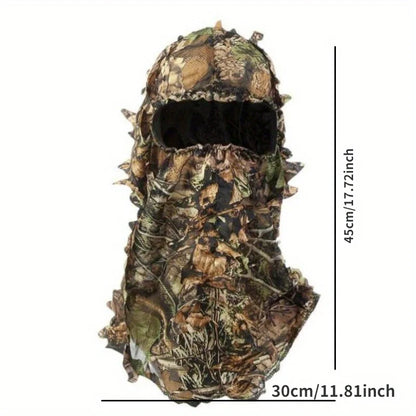 1pc Suit Camouflage Leafy Hat 3D Full Face Mask Headwear Turkey Camo Hunter Hunting Accessories