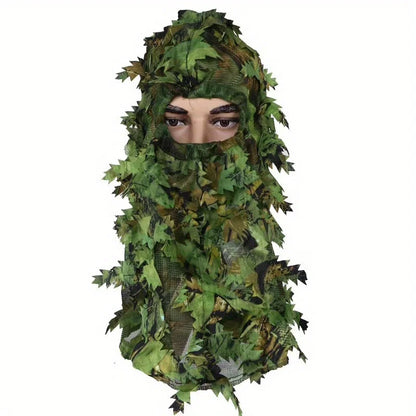 1pc Suit Camouflage Leafy Hat 3D Full Face Mask Headwear Turkey Camo Hunter Hunting Accessories