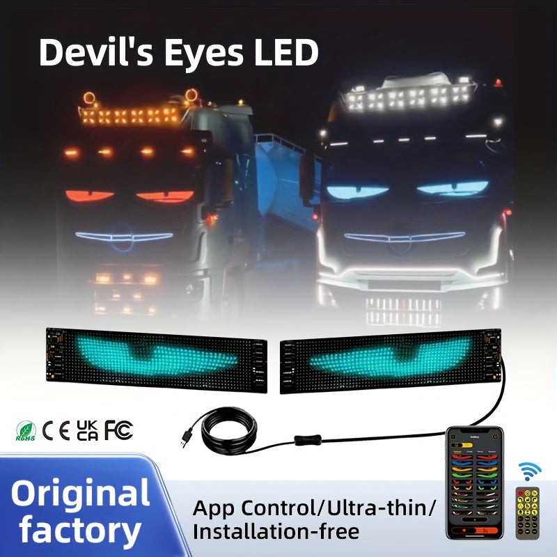 2PCS LED Devil's Eye Bars – App-Controlled RGB Lights for Vehicles