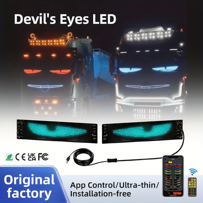 2PCS LED Devil's Eye Bars – App-Controlled RGB Lights for Vehicles