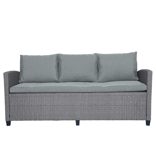 6-Piece Outdoor Rattan Wicker Set Patio Garden Backyard Sofa, Chair,